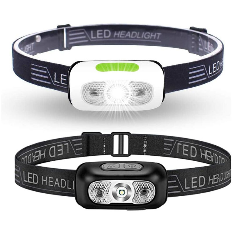 Lampe Frontale, Torche Frontale LED Ultra Puissante avec 3 Modes d'Éclairage, Étanche IPX4, Portable Lampe Frontale Rechargeable avec Lumière Rouge