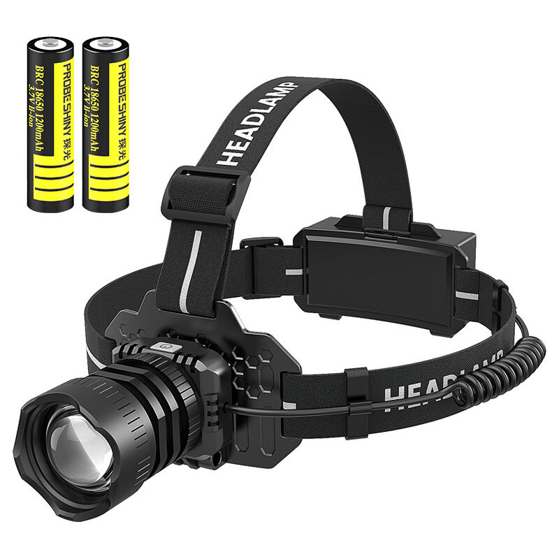 Lampe Frontale Ultra Puissante 90000LM, Rechargeable USB C 3 Modes Lampe Frontale Réglable à 90 °, Longue Durée, Zoomable, 3 Modes Lampe Frontale LED