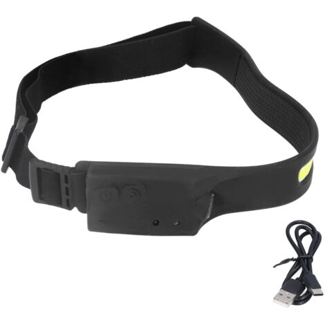 Lampe frontale USB rechargeable étanche 350LM COB, faisceau large 230°
