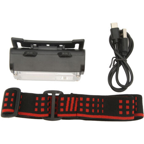 Lampe frontale USB rechargeable Type C, 300-400 lm, focus fixe, 4 modes, pour activités extérieures