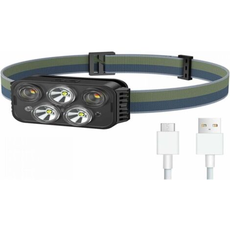 Lampe Frontale,2000 Lumens Super Lumineux Torche Frontale LED,Rechargeable USB,8 Modes D'éclairage Détecteur Mouvement Lampe,IPX6 Étanche et,Pour Enfants et Adultes Pêche,Camping,Cyclisme,Running