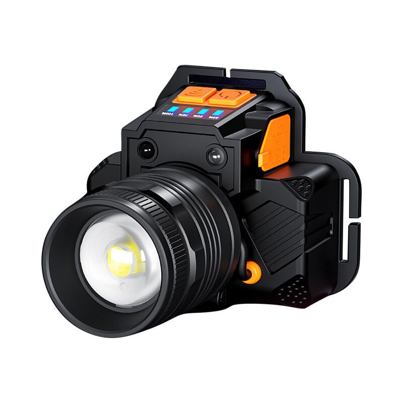 Lampe frontaleLampe torche à Induction de banque, lampe frontale rechargeable, phare led très brillant