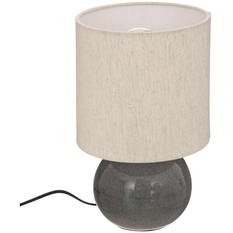 Atmosphera - Lampe Gaia en coton H26,5cm gris créateur d'intérieur