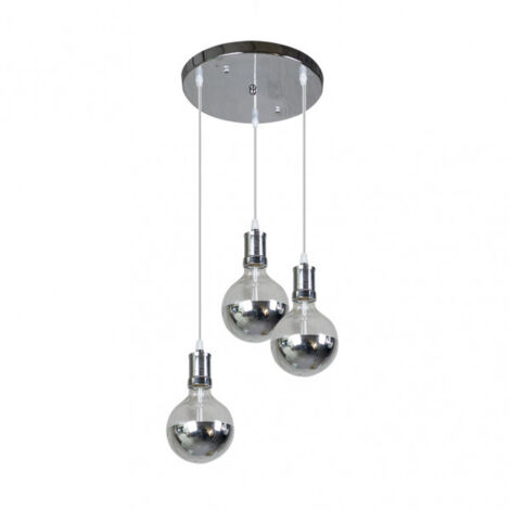 Lampe Gala 3xe27 Chrome/chrome Ampoules Incluses 24w 2700k 2100lm Regx36x36 Cm