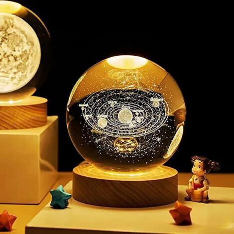 Lampe Galaxy à Gravure Laser 3D – Lumière Douce, 20 cm Blanc  Déco et Cadeau Unique
