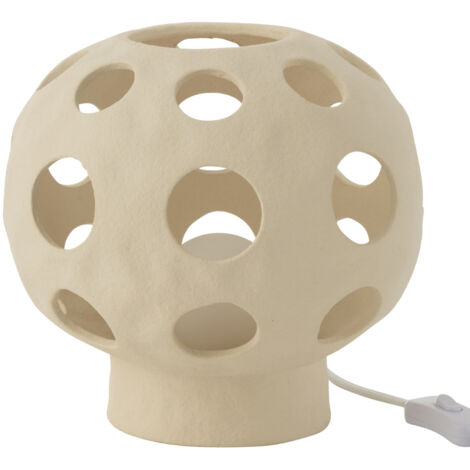 Lampe globe en pierre beige 23 cm