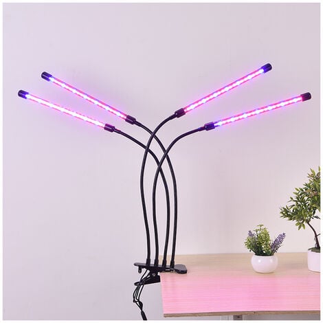 Lampe Plante Interieur, Lampe de Horticole à 2-Tête à Spectre Complet 3  Modes D'éclairage et 5 Niveaux de Gradation avec Fonction de Minuterie  Ternel