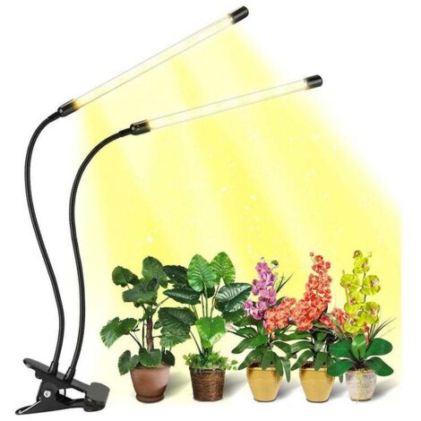 Lampe Horticole LED, Lampe De Croissance Pour Plantes D'Intérieur,  Lampe Plante D'Intérieur à Clipser Avec Led 2 Têtes（Lumière rouge et bleue）