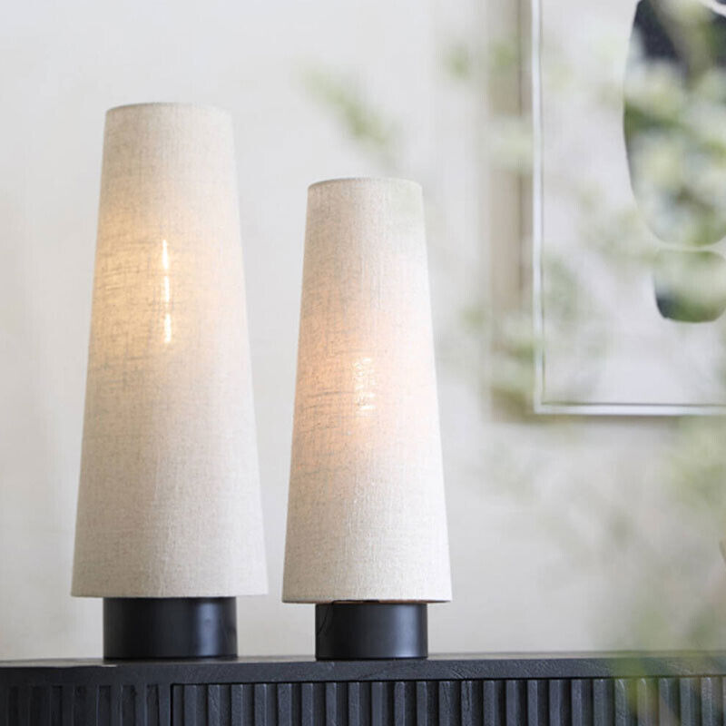 Lampe Howie bois crème métal 15x42cm