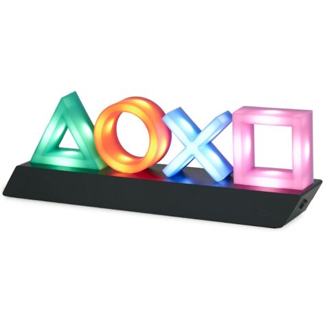 Lampe icônes  – 3 modes (son-réactif, phasage, standard), décor gamer/salle de jeu