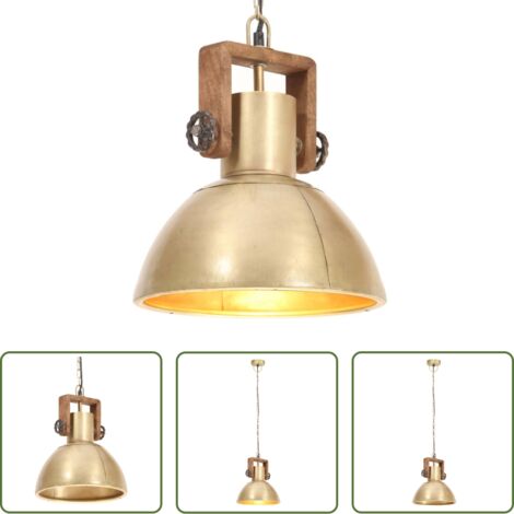 Lampe industriel - Lampe suspendue industrielle 25 W Laiton Rond 30 cm E27