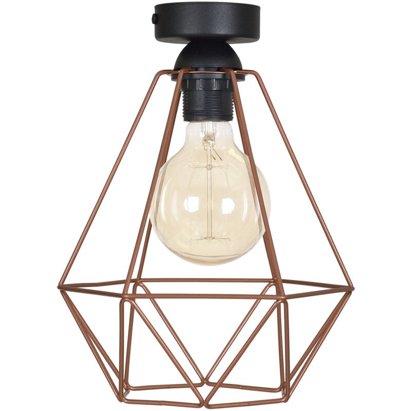 Lampe industrielle PLAFON LOFT rétro Edison cuivre