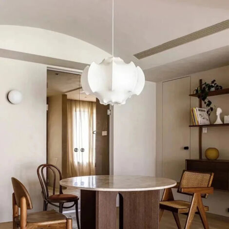 Lampe japonaise Wabi Sabi en soie et fer Ø60 cm – Lustre suspendu créatif, tissé à la main, E27, pour intérieur, sans ampoule