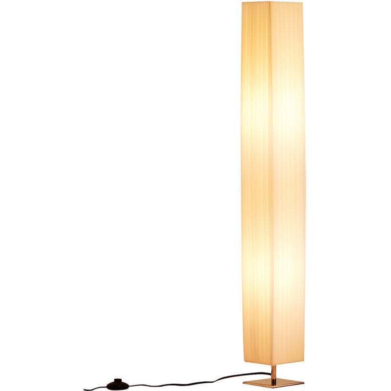 Lampe lampadaire colonne sur pied moderne lumière tamisée 40 w 14L x 14l x 120H cm inox blanc