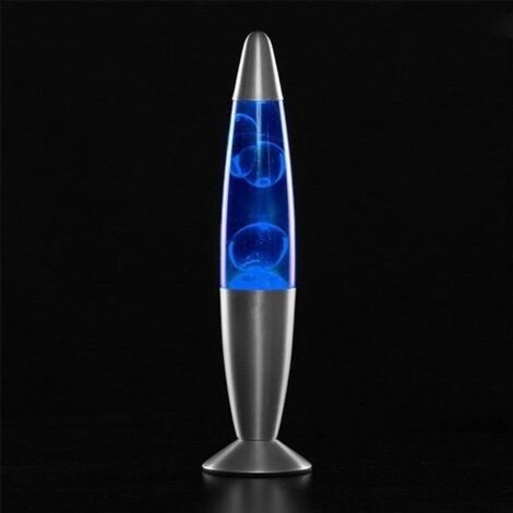 Lampe Lave - CELLUSTOP - Fusée - Aluminium et Verre - 35 cm - 2 Ampoules Halogènes Incluses