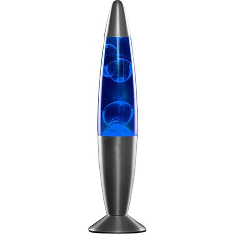 Lampe Lave Décorative à poser Verre Robuste 25 Watts  35 cm Bleu