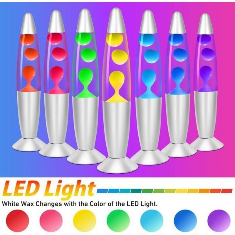 Lampe Lave LED Multicolore - CELLUSTOP - Design Rétro - 7 Couleurs - Éclairage Ambiance - 25W