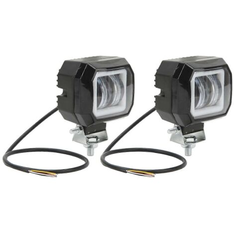 Lampe LED 20W 6500K, projecteur carré barre lumineuse DRL, feux de jour, angle yeux, feux de position antibrouillard pour camions tout-terrain.