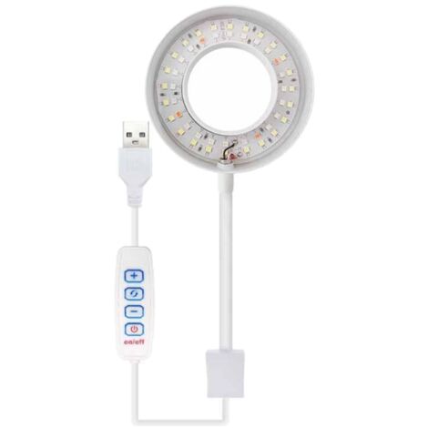 Lampe LED 8W pour aquarium d'eau de mer, à clipser, avec tuyau réglable.