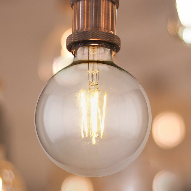 Lampe led Filament 7 Watt blanc chaud 2700 Kelvin 700 lumens E27 douille verre clair, DxH 12,5x17,5cm