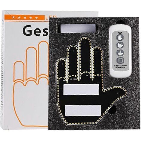 Lampe LED amusante pour voiture avec télécommande, envoyant des oiseaux, des cœurs et des signes de la main au conducteur, geste du majeur, accessoire auto pour hommes et femmes
