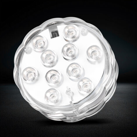 Lampe LED Aquarium Submersible à Distance - Éclairage Submersible IP68 avec 10 LEDs et Changement de 16 Couleurs pour Aquarium, Piscine, Vase