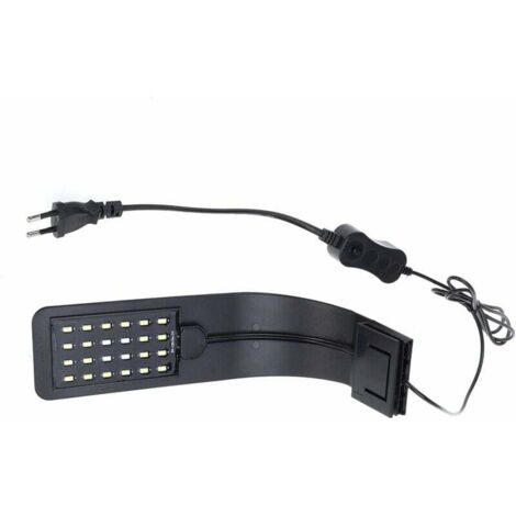 Lampe LED Aquarium Ultra-Fin Lampe à Clip pour Aquarium pour Plante (Noir, Lumière Bleue)-Fei Yu