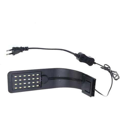 Lampe LED Aquarium Ultra-Fin Lampe à Clip pour Aquarium pour Plante (Noir, Lumière Bleue)-Fei Yu