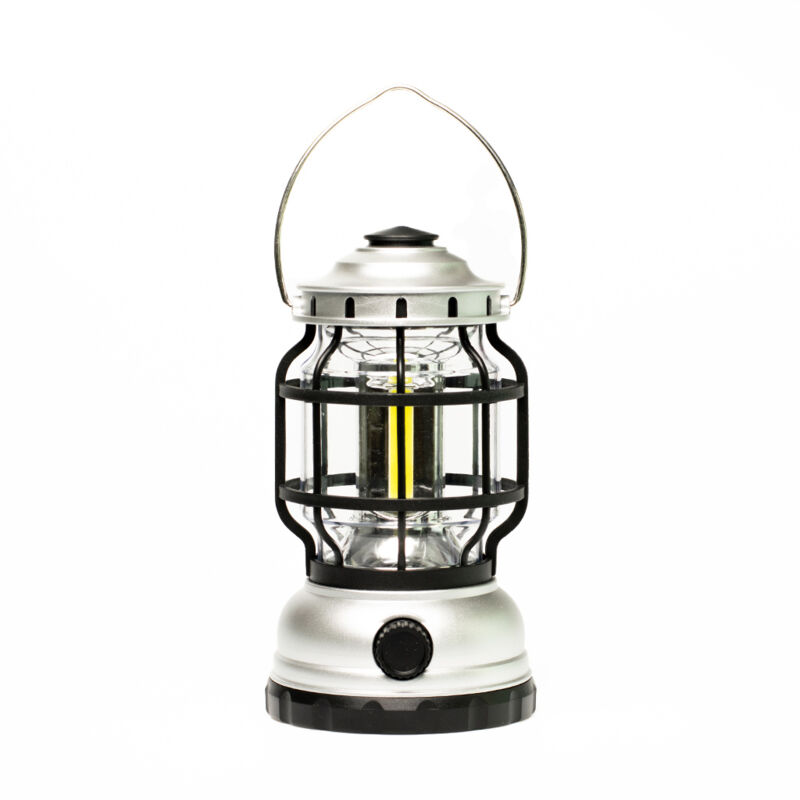 Lampe LED Camp C 140 argentée transparente