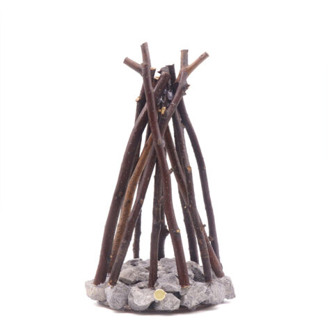 Lampe LED Campfire en Bois avec 3 Modes Lumineux, Son de Flamme et Alimentation USB - Veilleuse Enfant et Lampe de Bureau pour Chambre et Détente