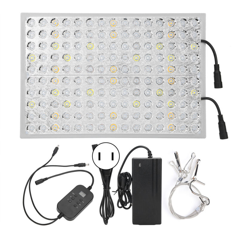 Lampe LED de Croissance 300W Plein Spectre avec Minuterie et Variateur pour Plantes d'Intérieur, Prise Universelle 100‑240V
