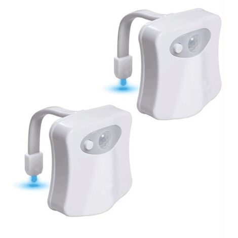 Lampe LED de salle de bain, veilleuse pour toilettes, 16 couleurs, alimentée par batterie.