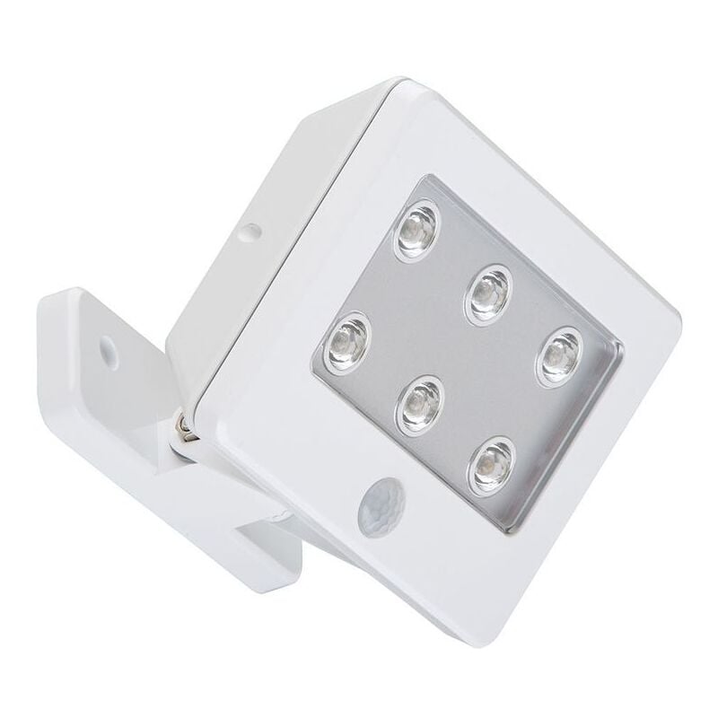 Lampe LED d'extérieur à détecteur BRILONER LEUCHTEN KOLLIG, 0,06 W, 4 lm, IP54, blanc, plastique, 12 x 9 x 6,4 cm