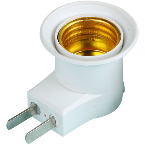 Lampe LED E27 Homme Prise de Type EU Plug Adapter Converter pour Support ampoule avec Le Bouton on/Off (blanc*2)