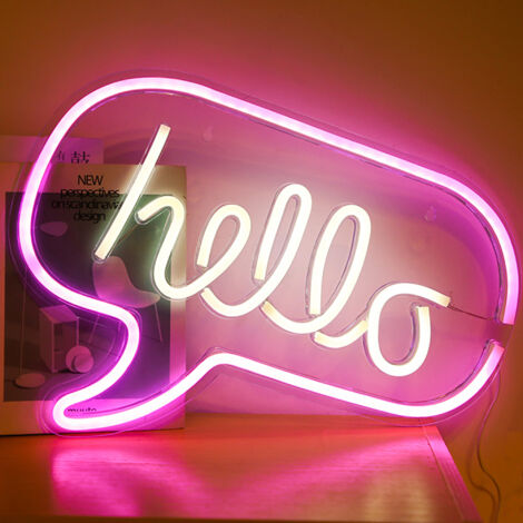 Lampe LED effet néon Hello