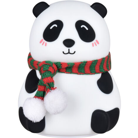 Lampe LED en forme de Panda, 7 couleurs, en Silicone, Rechargeable par USB, luminaire décoratif d'intérieur, idéal