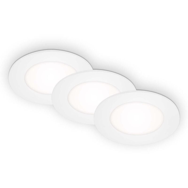 Briloner - Lampe led encastrée leuchten slank, 3 w, 350 lm, IP65, blanc, plastique, set de 3, ø 8,6 cm