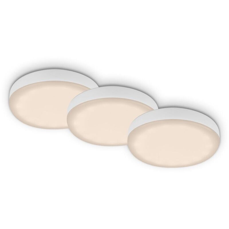 Lampe led encastrée Briloner leuchten plat, 3 w, 350 lm, IP44, blanc, plastique-métal, lot de 3, ø 7,5 cm