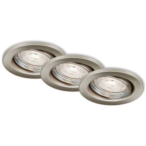 Lot De 3 Lampes Encastrables LED Briloner 6W 600lm 4000K Blanc IP44 - Salle De Bain