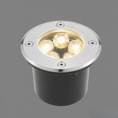 Lampe LED enterrée 5W AC/DC 12V 550LM haute puissance en verre trempé pour extérieur, jardin, allée, escalier, cour, éclairage d'ambiance, étanchéité IP67, blanc chaud