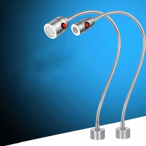 Lampe LED Flexible pour Atelier 24V 5W à Base Magnétique avec Longueur de Tube 500mm pour Travaux de Réparation