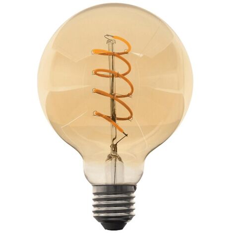 Lampe LED globe vintage à filament Spirale G95 E27 4 W 240 lm 2000K - ASLO