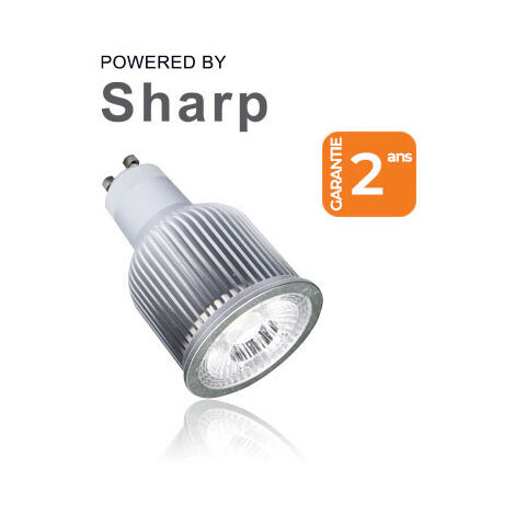 Lampe led GU10 dimmable 3000K – 8W – 620 lm – Angle de diffusion 45° – Durée de vie 40000h – Garantie 5 ans – Aerospot