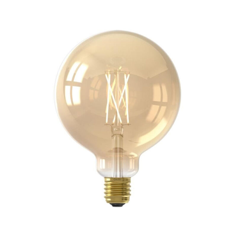 Ampoule led Filament connectée Globe ambré G125 E27 Calex 7W - 806 lm - 3000 k - Intensité variable - Or
