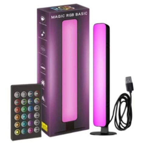Lampe LED intelligente RGB, lampe de bureau, lampe intelligente avec modes de minuterie musicale, lampe de jeu, bande LED d'ambiance pour TV, PC, chambre (1 pièce)