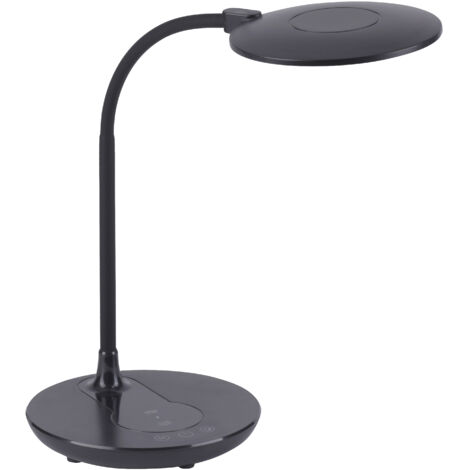 Lampe LED JUST LIGHT 14416-18 noire, 5W, 600lm, CCT, charge téléphones