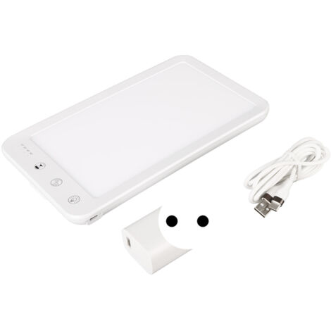 Lampe LED luminothérapie lumière blanche 5 niveaux de luminosité aide au sommeil 100‑240V prise EU