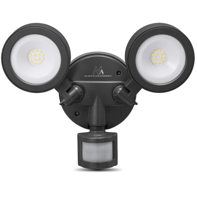 Maclean MCE368 applique murale led avec détecteur de mouvement pir 2 x 10 w 1900 lm capteur crépusculaire applique murale extéri
