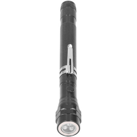 Lampe LED magnétique portable, rotation 360°, tige de ramassage ajustable pour réparation auto, noir
