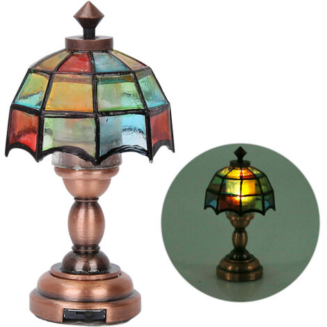 Lampe LED Miniature Colorée pour Maison de Poupée 1:12 - Décoration Simulée Éclairage